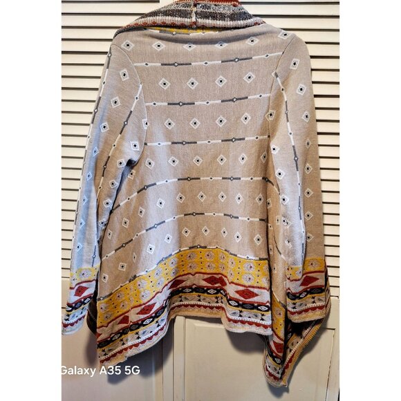 Anthropologie Freeway Open Front Draped Aztec/Bohemian Cardigan, Size S, #3035 - Picture 5 of 6